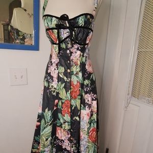 1980s Karen Alexander floral dress